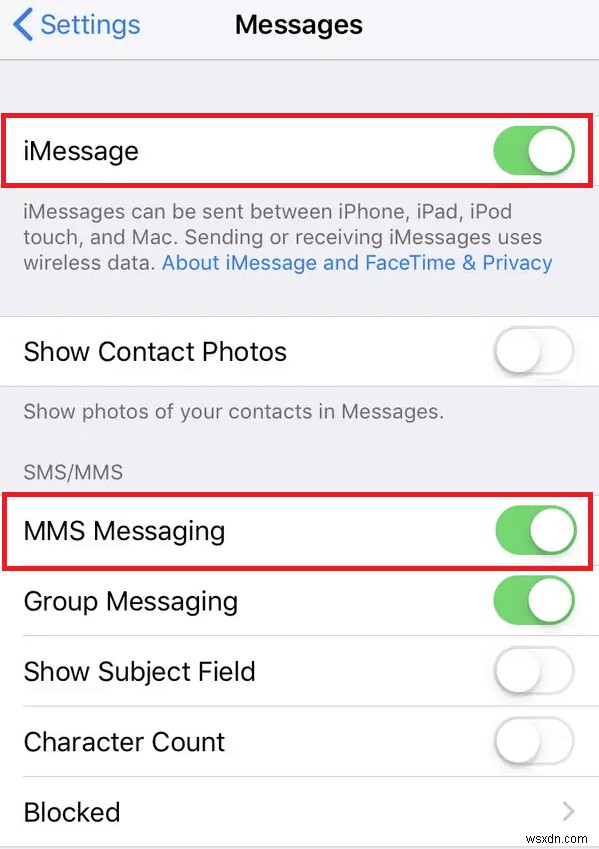 Khắc phục sự cố cần kích hoạt iMessage để gửi tin nhắn này