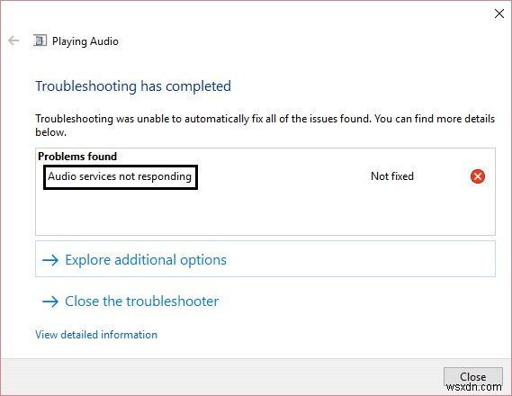 Cách khắc phục dịch vụ âm thanh không phản hồi trong Windows 10 