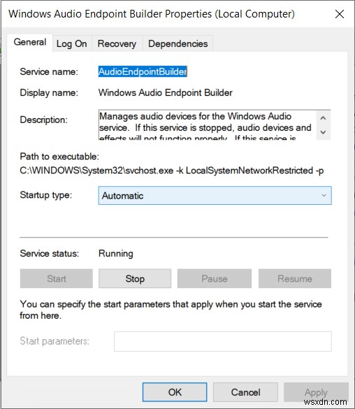 Cách khắc phục dịch vụ âm thanh không phản hồi trong Windows 10 