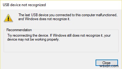 Khắc phục lỗi bộ mô tả thiết bị USB trong Windows 10