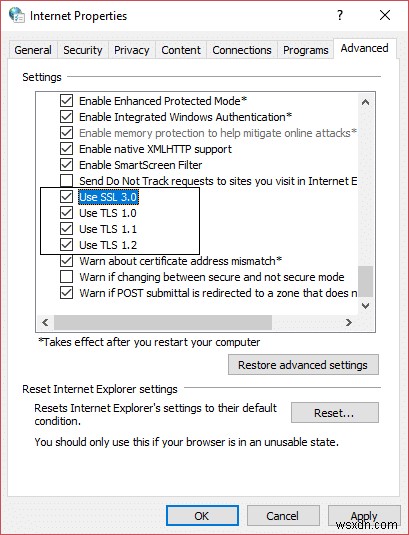 Sửa lỗi 107 (net ::ERR_SSL_PROTOCOL_ERROR) 