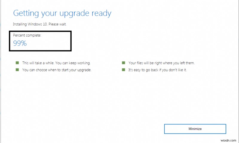 Sửa lỗi trợ lý nâng cấp Windows 10 bị kẹt ở 99% 