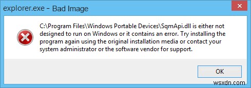 Khắc phục lỗi hình ảnh xấu - Application.exe không được thiết kế để chạy trên Windows hoặc có lỗi 