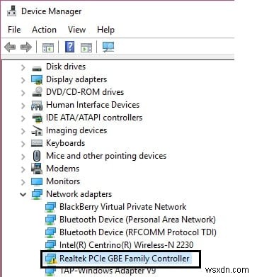Khắc phục Bộ điều hợp Realtek PCIe GBE Family Controller đang gặp sự cố trình điều khiển 