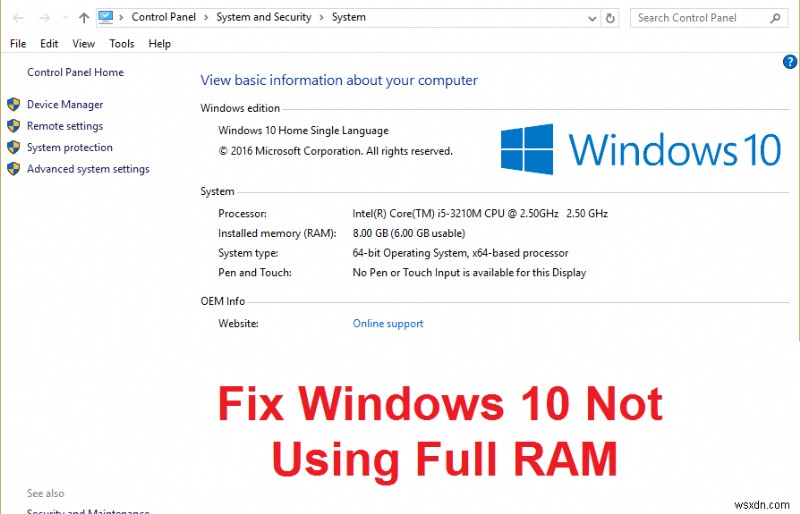 Sửa lỗi Windows 10 không sử dụng đầy đủ RAM 