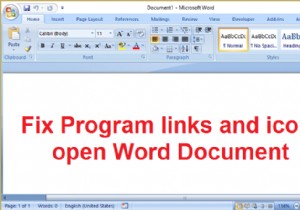 Sửa các liên kết và biểu tượng Chương trình mở Tài liệu Word 