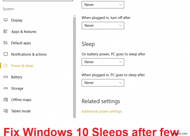 Sửa lỗi Windows 10 ngủ sau vài phút không hoạt động 