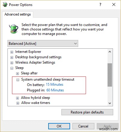 Sửa lỗi Windows 10 ngủ sau vài phút không hoạt động 