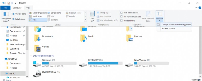Hiển thị hoặc Ẩn Xung đột Hợp nhất Thư mục trong Windows 10 