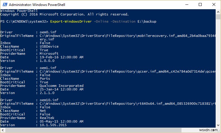 Cách xuất trình điều khiển bằng PowerShell