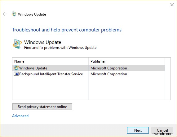 Sửa lỗi Windows Update hiện không thể kiểm tra các bản cập nhật 