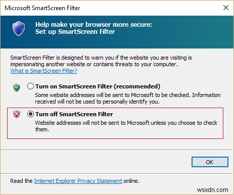 Tắt Bộ lọc SmartScreen trong Windows 10 