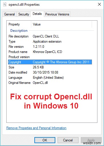 Sửa lỗi Opencl.dll bị hỏng trong Windows 10 