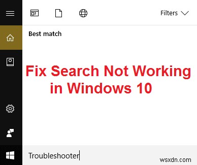 Khắc phục sự cố tìm kiếm không hoạt động trong Windows 10 