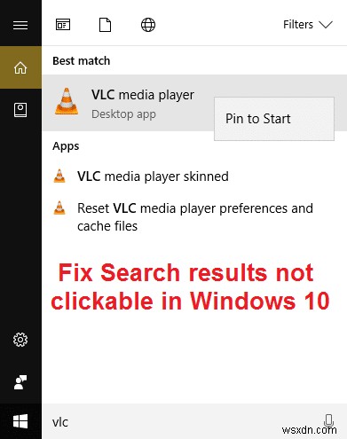 Khắc phục kết quả tìm kiếm không thể nhấp được trong Windows 10 