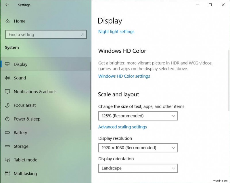 Thay đổi mức tỷ lệ DPI cho màn hình trong Windows 10 