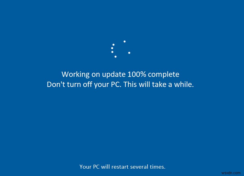 Khắc phục Làm việc trên các bản cập nhật hoàn thành 100% Không tắt máy tính của bạn 