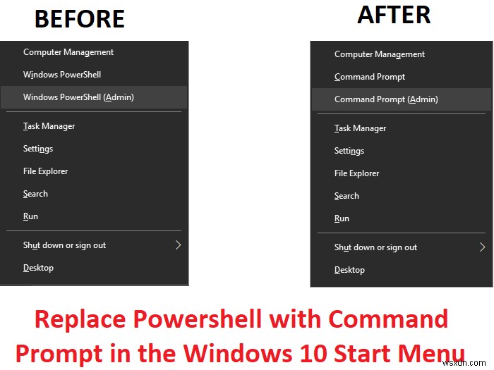 Thay thế Powershell bằng Command Prompt trong Menu Start của Windows 10