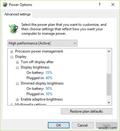 Khắc phục Không thể điều chỉnh độ sáng màn hình trong Windows 10 