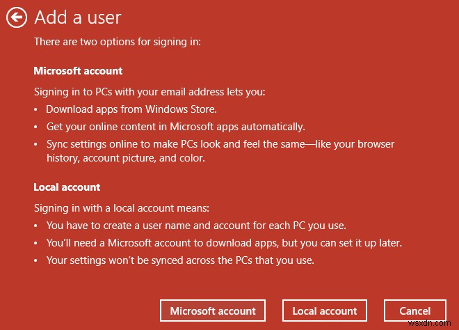 Sửa lỗi Đã xảy ra lỗi khi tạo tài khoản trong Windows 10 