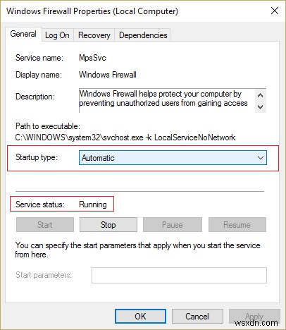 Khắc phục Không thể bật mã lỗi Tường lửa của Windows 0x80070422 