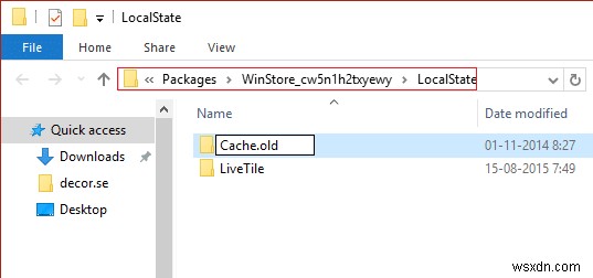 Sửa lỗi bộ nhớ cache của Windows Store có thể bị hỏng 