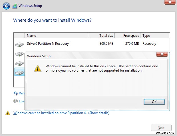 GIẢI QUYẾT:Không thể cài đặt Windows vào Drive 0 