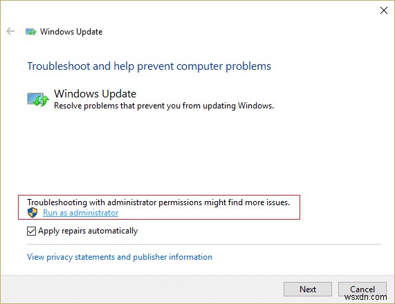 Sửa lỗi cập nhật Windows 0x80080005 