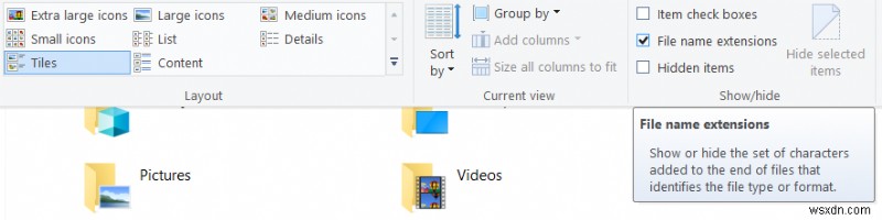 Cách hiển thị phần mở rộng tệp trong Windows 10 