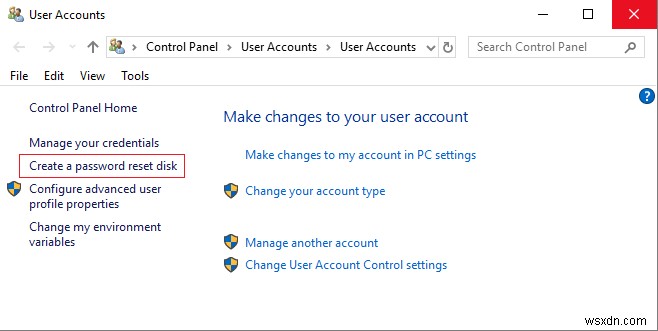 Cách tạo đĩa đặt lại mật khẩu trong Windows 10 
