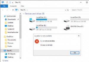 Sửa lỗi không thể mở đĩa cục bộ (C :) 