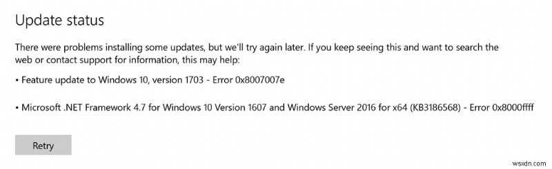 Sửa lỗi cập nhật Windows 0x8007007e 