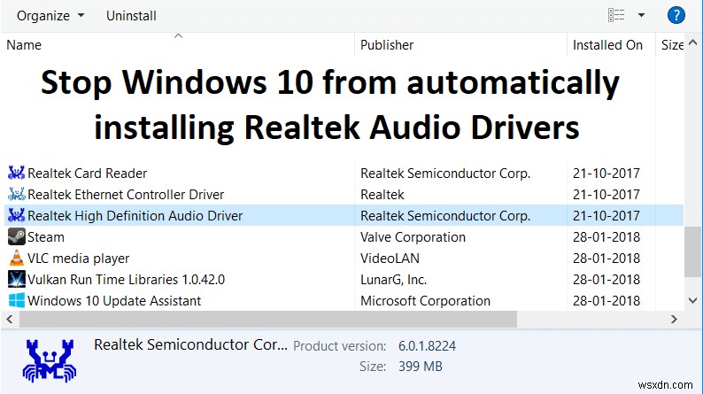 Dừng Windows 10 tự động cài đặt Trình điều khiển âm thanh Realtek
