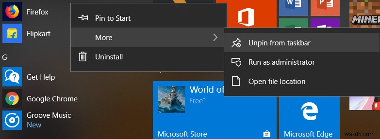Cách tắt Live Tiles trong Menu Start của Windows 10 