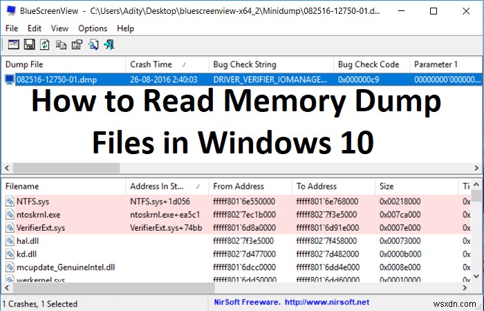 Cách đọc tệp kết xuất bộ nhớ trong Windows 10 