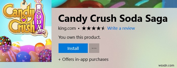 Xóa Candy Crush Soda Saga khỏi Windows 10 