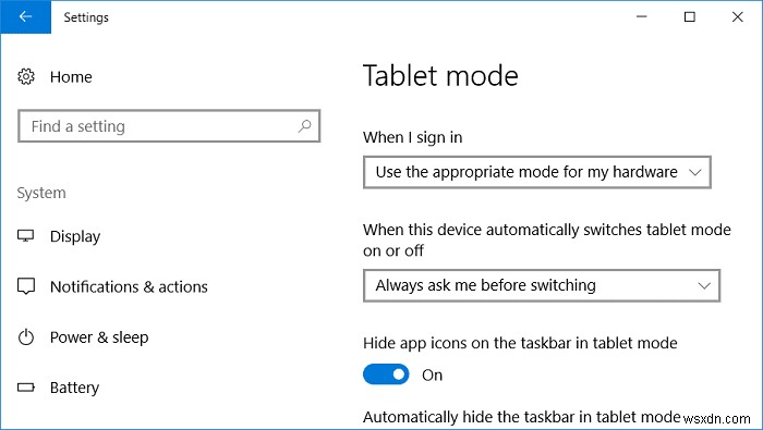 Cách chuyển sang chế độ máy tính bảng trong Windows 10 