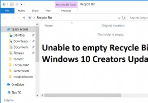 Không thể dọn sạch Thùng rác sau khi cập nhật Windows 10 Creators 