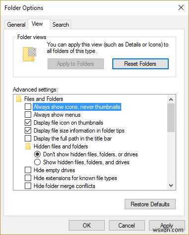 Sửa bản xem trước hình thu nhỏ không hiển thị trong Windows 10