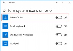 Bật hoặc tắt Trung tâm hành động trong Windows 10
