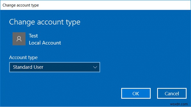 Cách thay đổi loại tài khoản người dùng trong Windows 10
