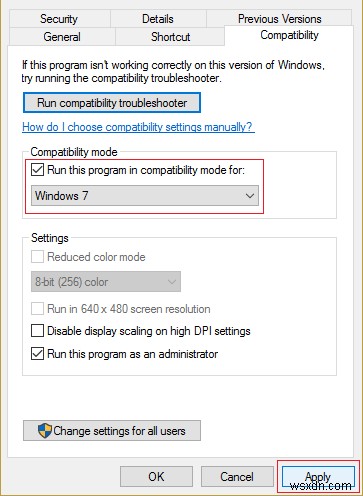 Thay đổi chế độ tương thích cho các ứng dụng trong Windows 10