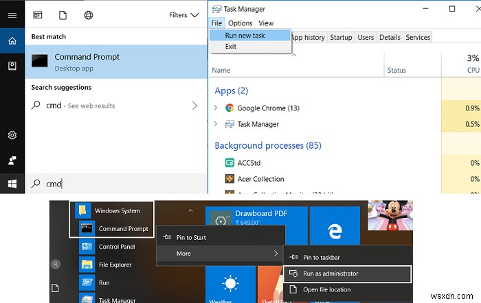 5 cách mở dấu nhắc lệnh nâng cao trong Windows 10 
