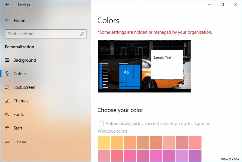 Ngăn thay đổi màu sắc và giao diện trong Windows 10 