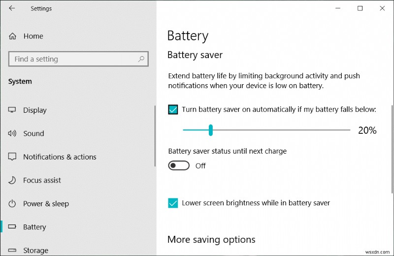 Cách bật hoặc tắt trình tiết kiệm pin trong Windows 10 