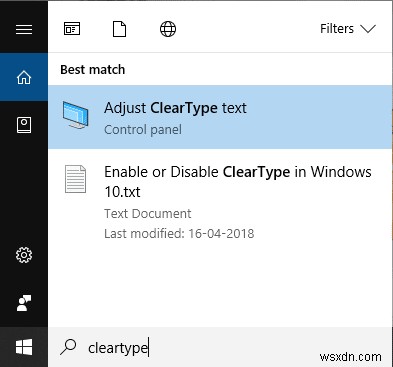 Bật hoặc tắt ClearType trong Windows 10 