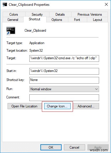 Cách tạo lối tắt để xóa khay nhớ tạm trong Windows 10 