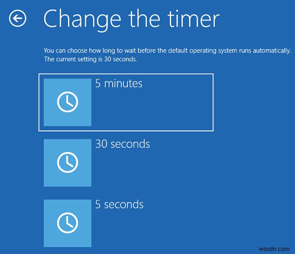 Thay đổi thời gian hiển thị danh sách hệ điều hành khi khởi động trong Windows 10 