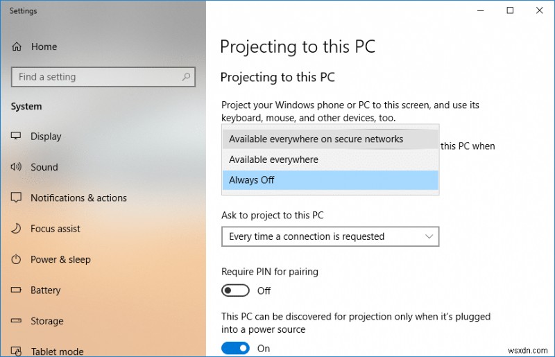 Kết nối với Màn hình không dây bằng Miracast trong Windows 10 