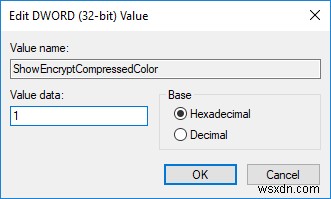 Hiển thị tên tệp được nén hoặc mã hóa bằng màu trong Windows 10 